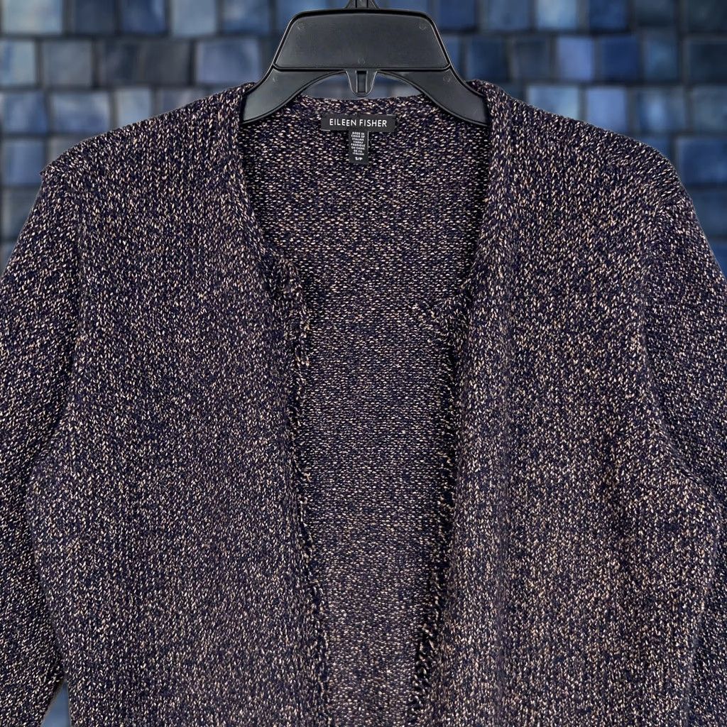Eileen Fisher Eileen Fisher Sweater Womens Petite Small Open Cardigan Wool Marled Quiet Luxury Size S / US 4 / IT 40 - 1 Thumbnail