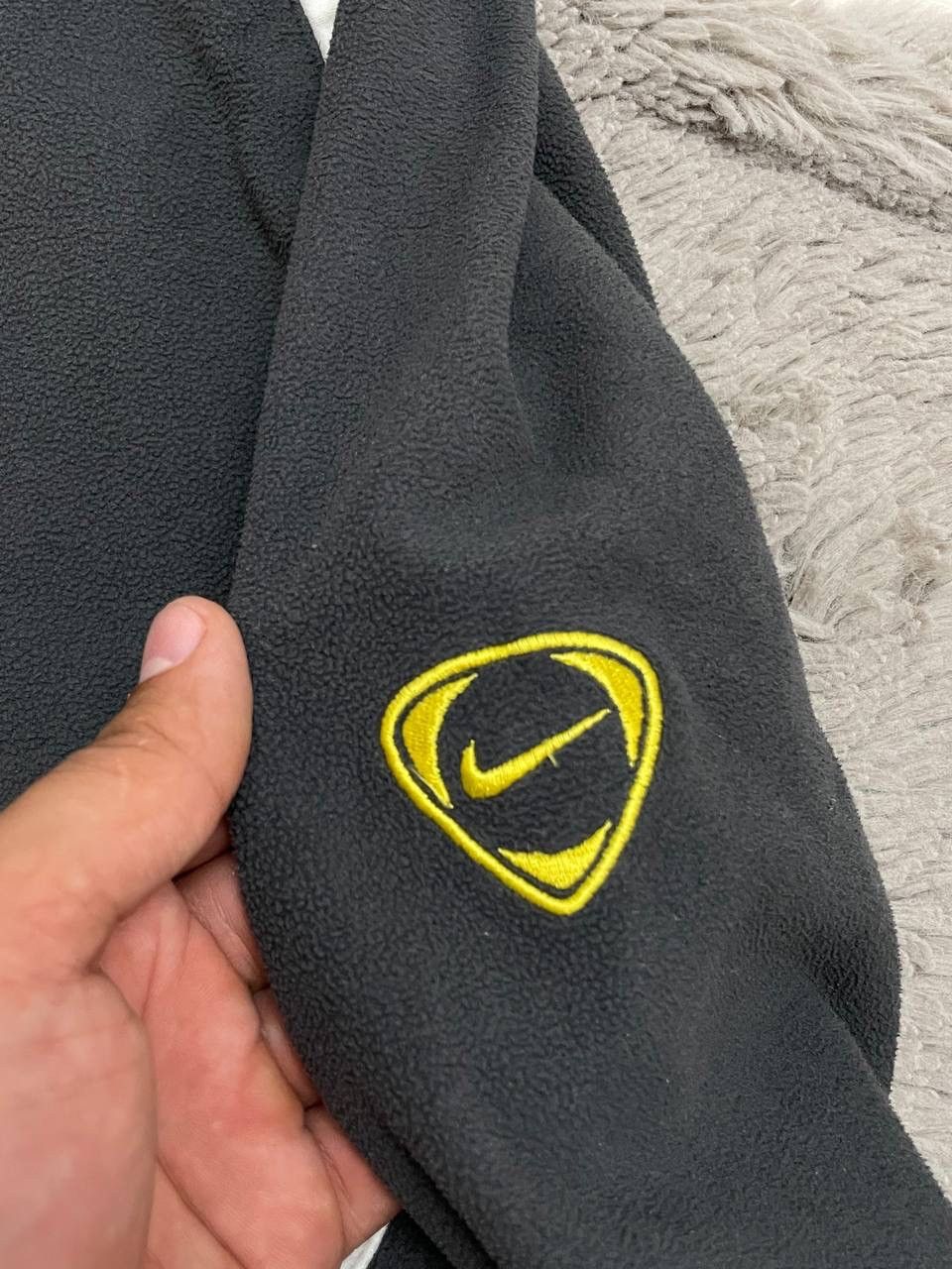 Nike × Vintage Nike Vintage 00’s Fleece Hooded CENTER Swoosh Oversized Size US L / EU 52-54 / 3 - 6 Thumbnail