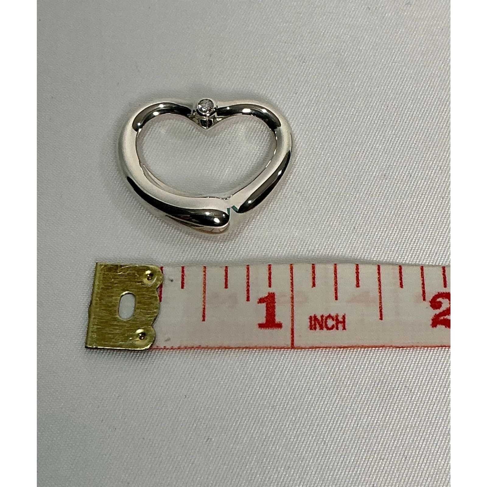 Tiffany & Co. Tiffany & Co diamond open heart pendant silver Elsa Peretti Size ONE SIZE - 9 Thumbnail