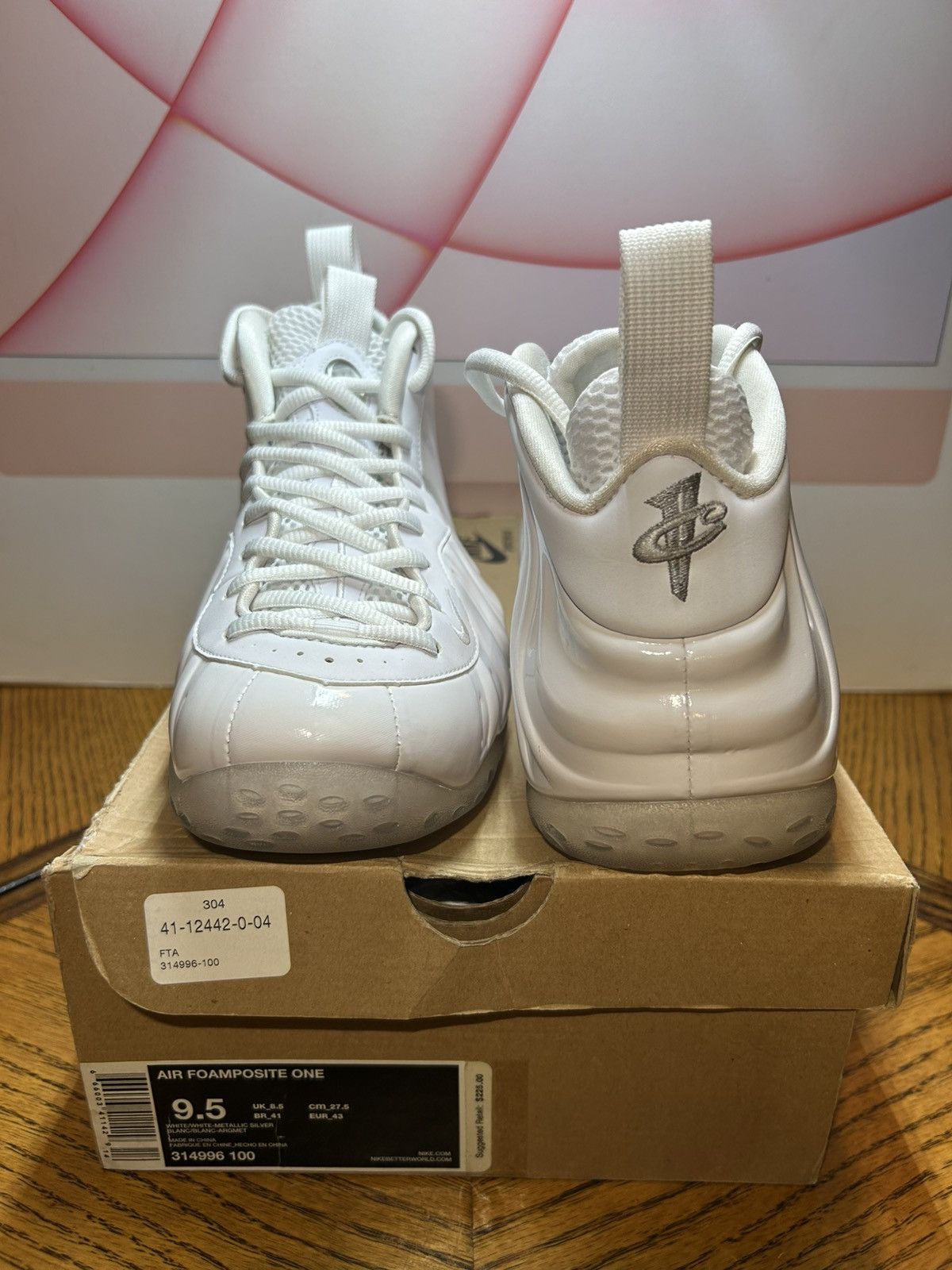 Nike Size 9.5 - Nike Air Foamposite One White-Out 2013 NO YELLOW Size US 9.5 / EU 42-43 - 5 Thumbnail