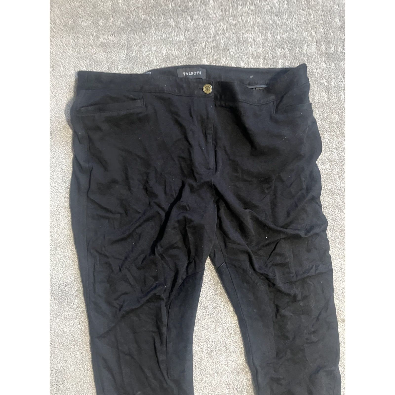 Talbots VINTAGE Talbots Pants Womens 16P Petite Black Ankle Skinny Stretch Pull On Office Workwear Casual Formal 28in Inseam Womens Size 38" / US 16 / IT 52 - 2 Thumbnail