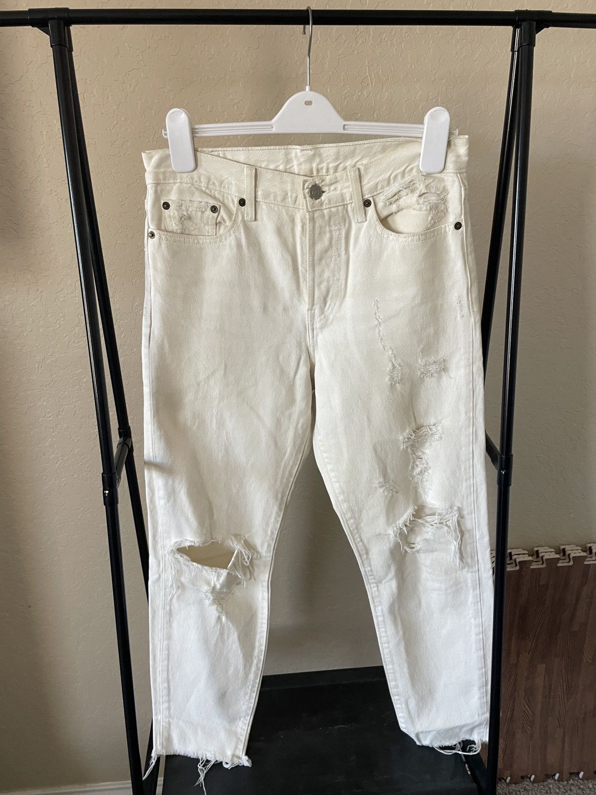 Levi's Vintage Clothing Distressed Antiqued Cutoff Button Fly cropped jeans Size US 30 / EU 46 - 1 Thumbnail