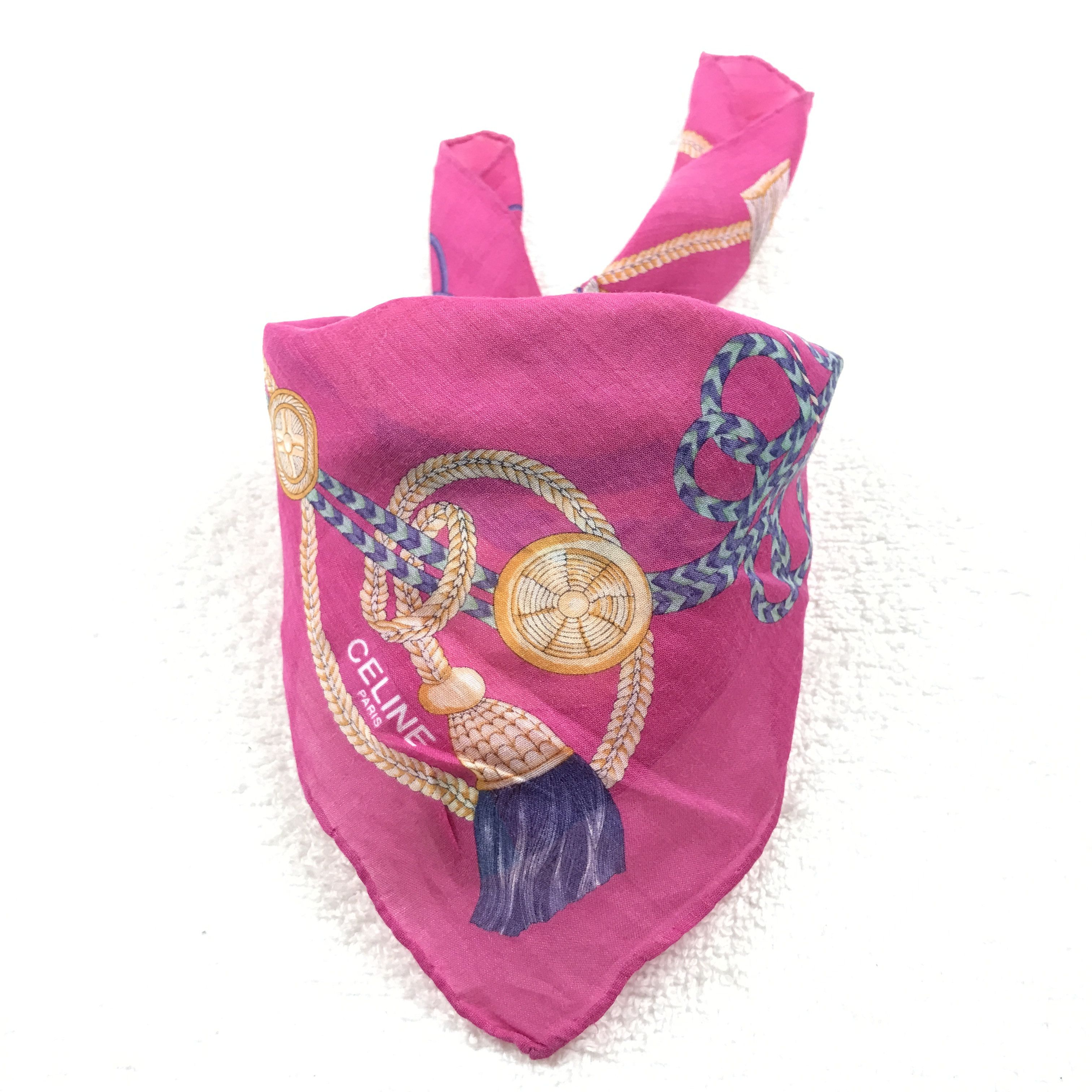 Celine × Vintage Vintage Celine Bandana Neckerchief Handkerchief Size ONE SIZE - 4 Thumbnail