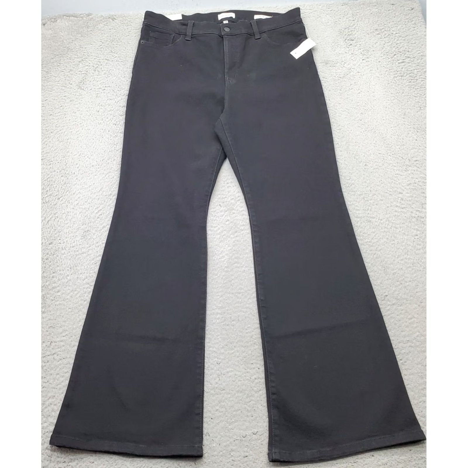 Jessica Simpson Jessica Simpson Jeans Womens 14 Black Denim Stretch Casual High Rise Flared Leg Jeans Womens 14 Black Denim Stretch Flared Leg Size 36" / US 14 / IT 50 - 2 Thumbnail