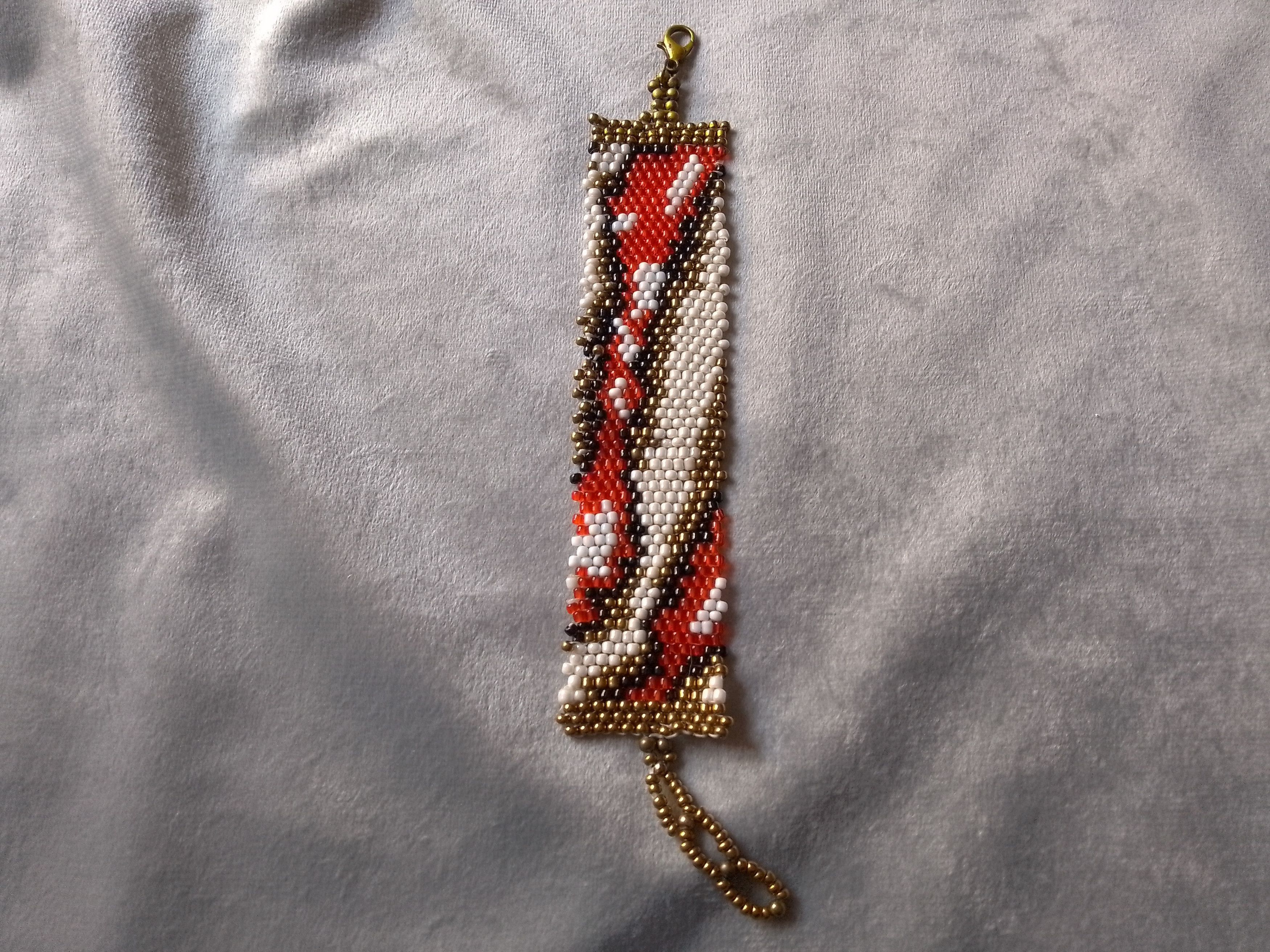 Handmade Bracelet Snake Pattern Beaded Embroidered Elegant Ethnic Size ONE SIZE - 6 Thumbnail