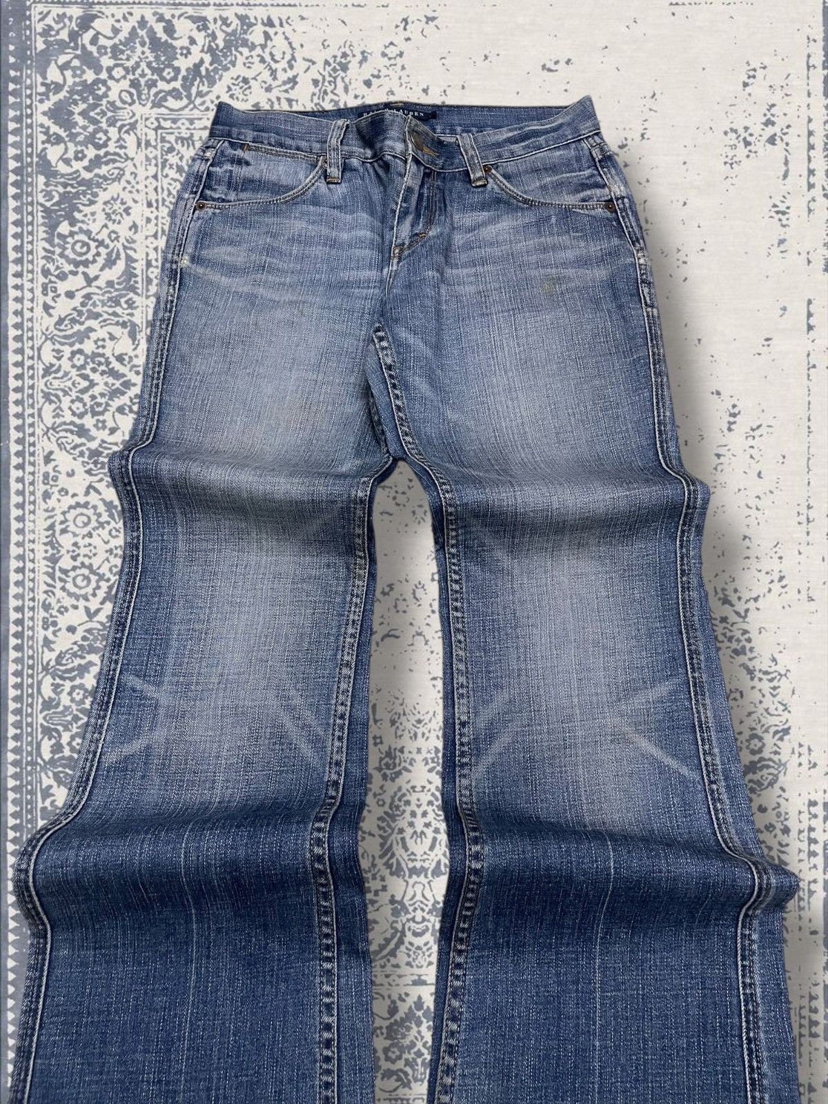 Designer × Polo Ralph Lauren × Vintage Vintage 90s Og Designer Ralph Lauren Flared Distressee Denim Size US 27 - 4 Thumbnail