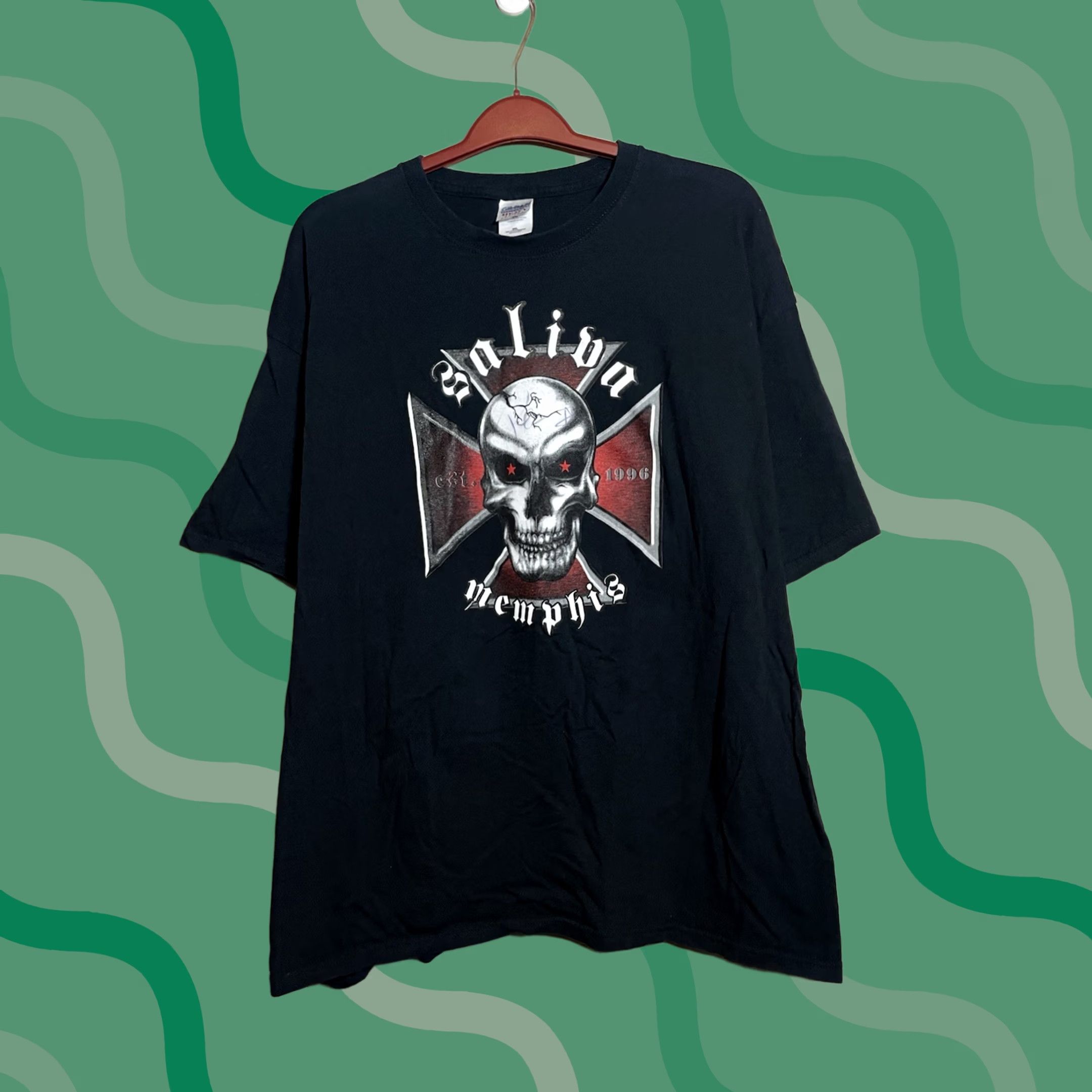 Gildan Saliva T-Shirt 2XL Black Memph is Alternative Rock Grunge Music A546 Gildan Men T-Shirt Rock Kid? Size US XXL / EU 58 / 5 - 1 Thumbnail