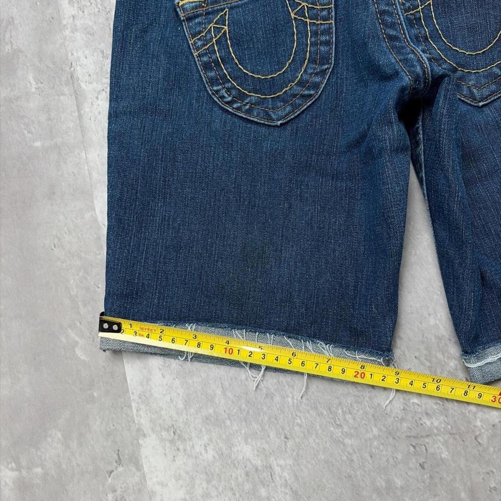 True Religion Y2K Blue True Religion Grunge Gothic Kate Midi Denim Shorts Size 30" / US 8 / IT 44 - 8 Thumbnail