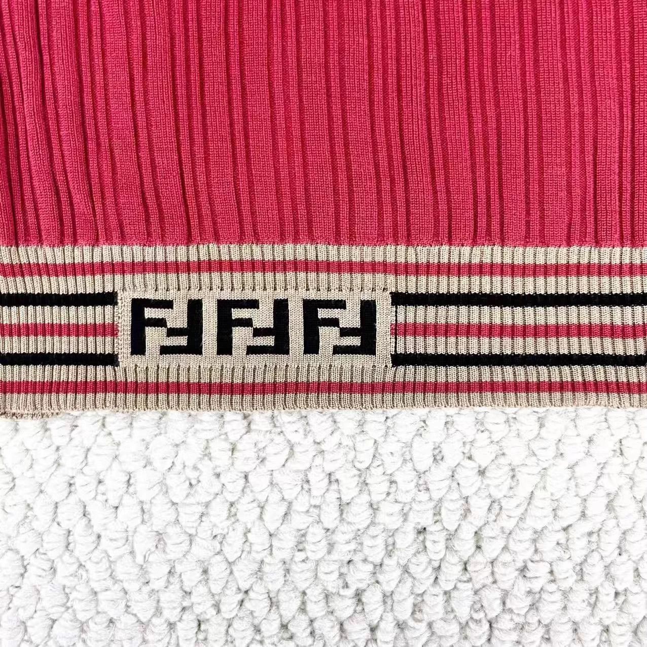 Fendi Fendi red silk stripe hem FF logo knit sweater Size M / US 6-8 / IT 42-44 - 4 Thumbnail