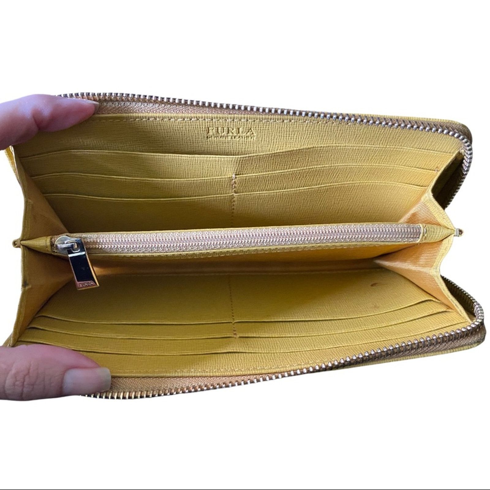 Furla Furla Leather Yellow Zip Zippy Accordion Wallet EUC Size ONE SIZE - 6 Thumbnail