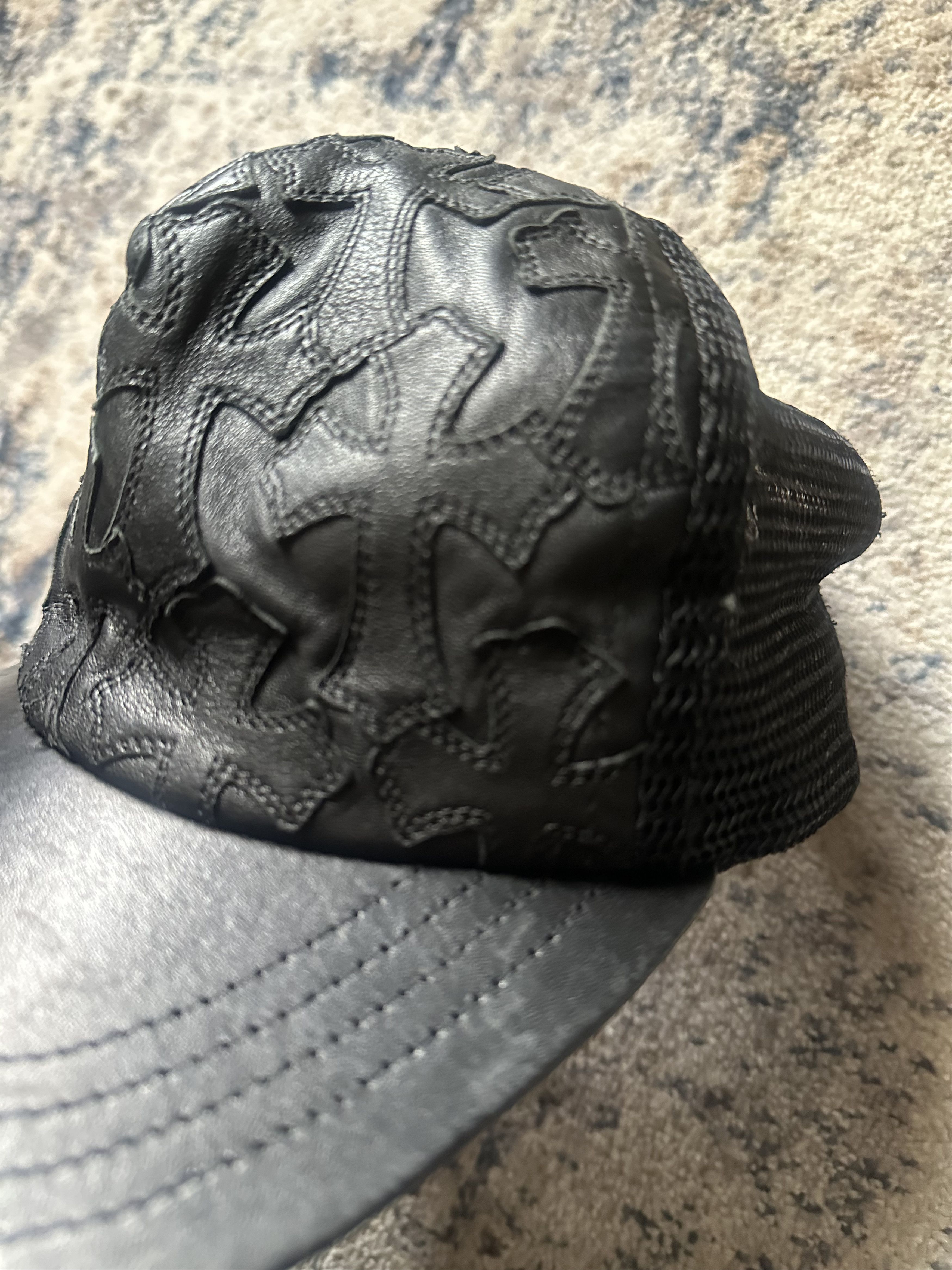 Chrome Hearts Chrome Hearts Black Cemetery leather cross patch hat Size ONE SIZE - 2 Thumbnail