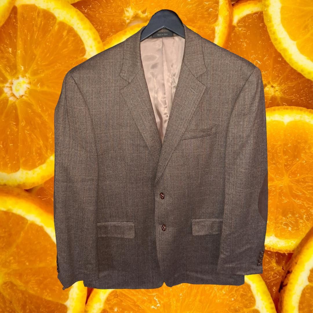 Lauren Ralph Lauren Lauren Ralph Lauren Brown Lambswool Tweed Blazer with Elbow Size 44R - 1 Thumbnail