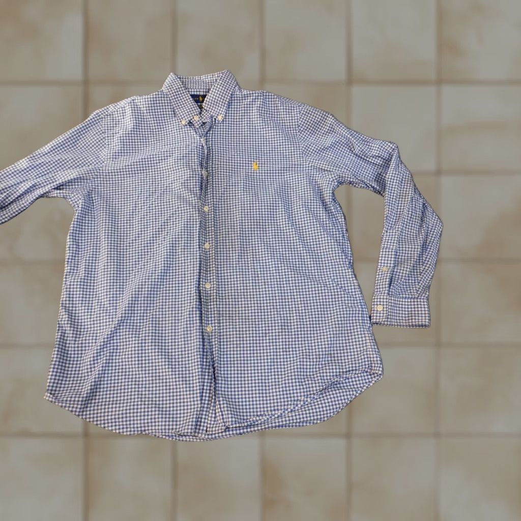 Ralph Lauren Ralph Lauren Shirt Mens Large Blue Plaid Stretch Polo Button-Up Collared Knit Cotton Button-Down Regular Size US L / EU 52-54 / 3 - 1 Thumbnail