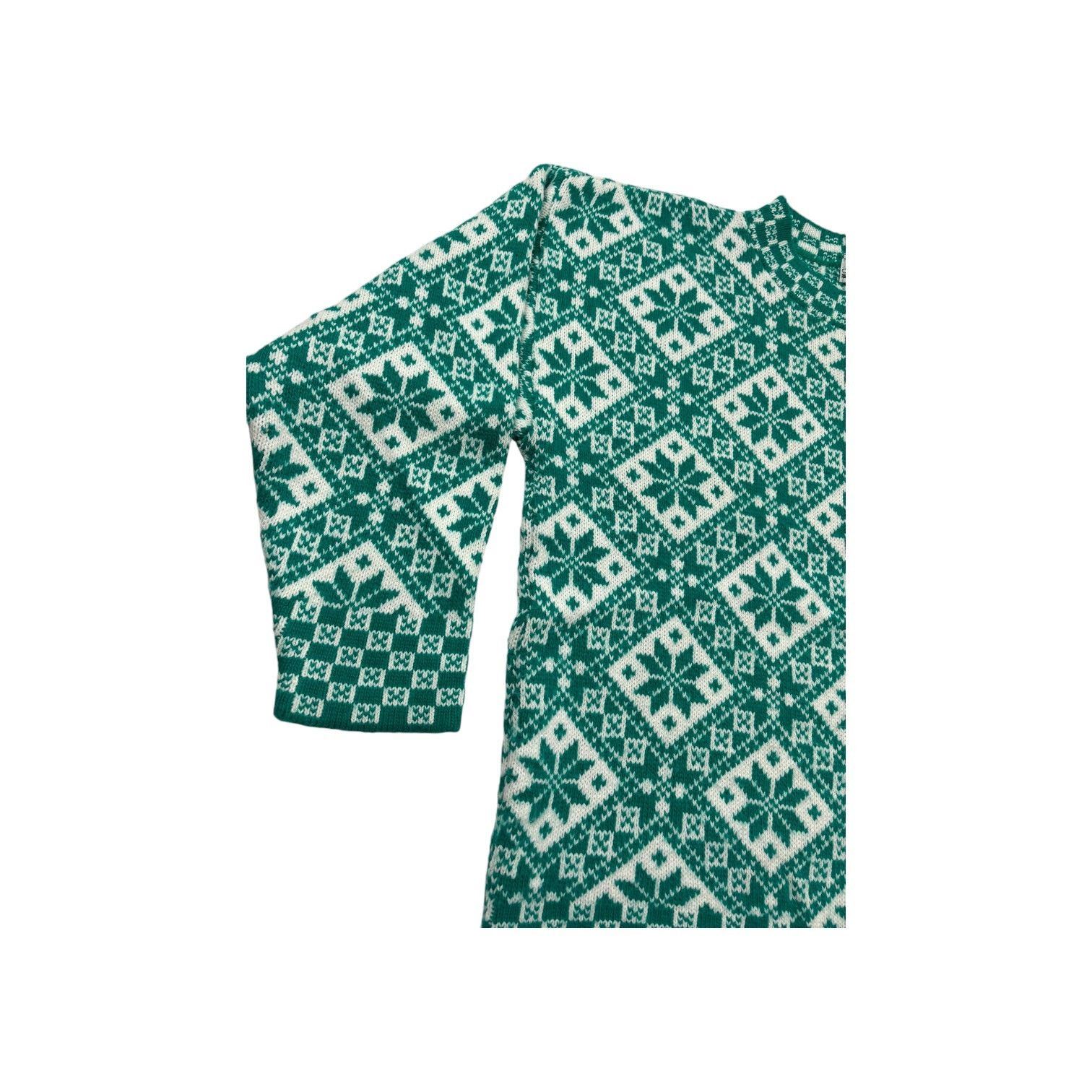 Cabin Creek Vintage Holiday Sweater L Green White Snowflake Pattern Size L / US 10 / IT 46 - 8 Thumbnail
