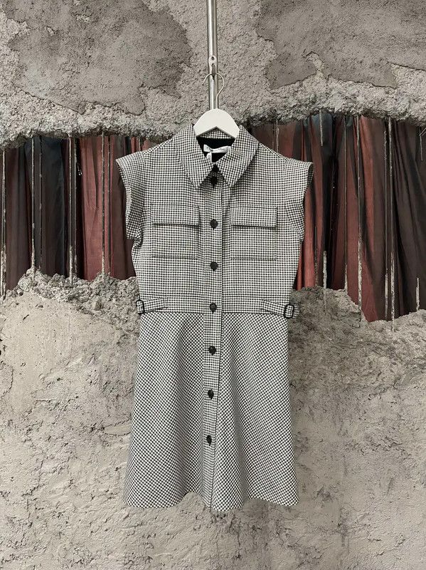 Dior Dior Summer Checkered Sleeveless Dress 0089 Size ONE SIZE - 1 Thumbnail