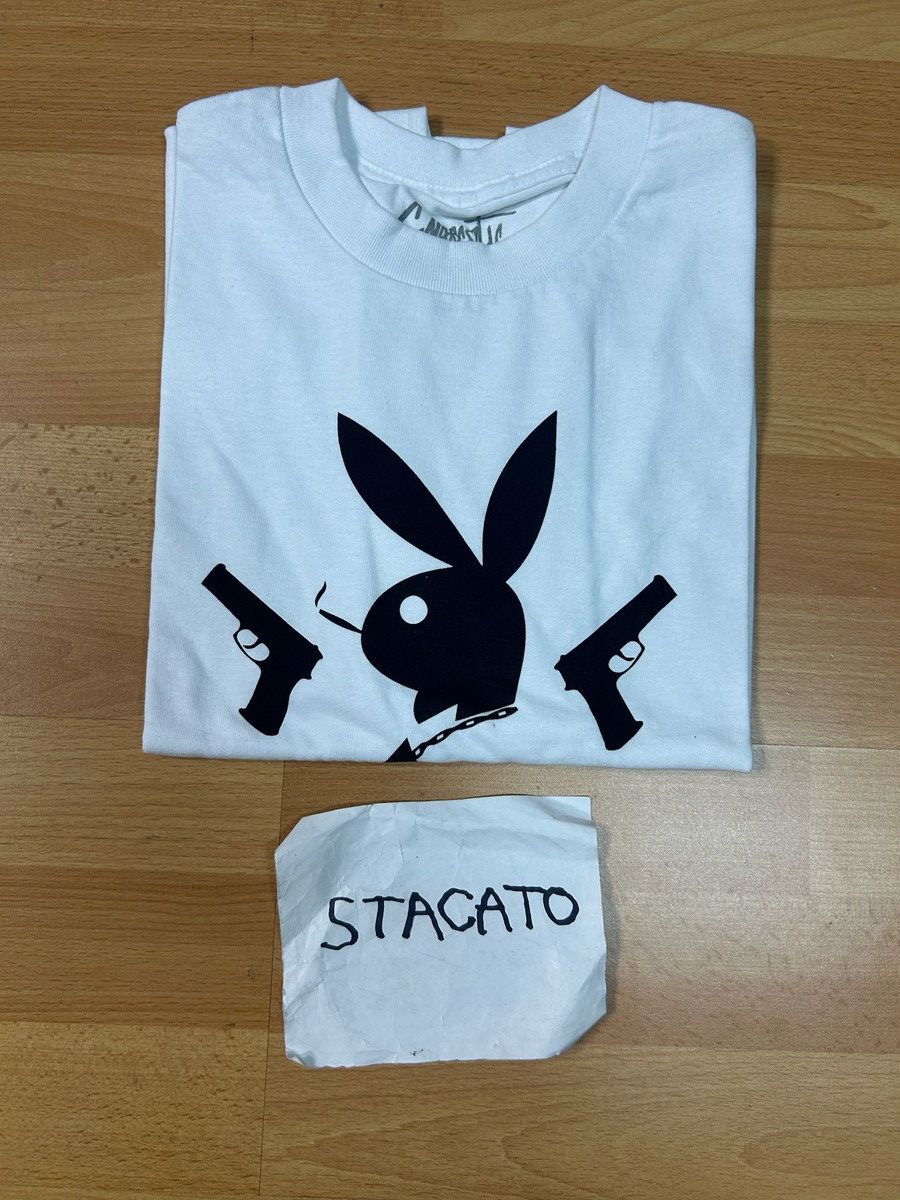 Gnarcotic × Rap Tees Gnarcotic Lil Gnar Playboy Bunny Pistol Tee White Size US M / EU 48-50 / 2 - 5 Thumbnail