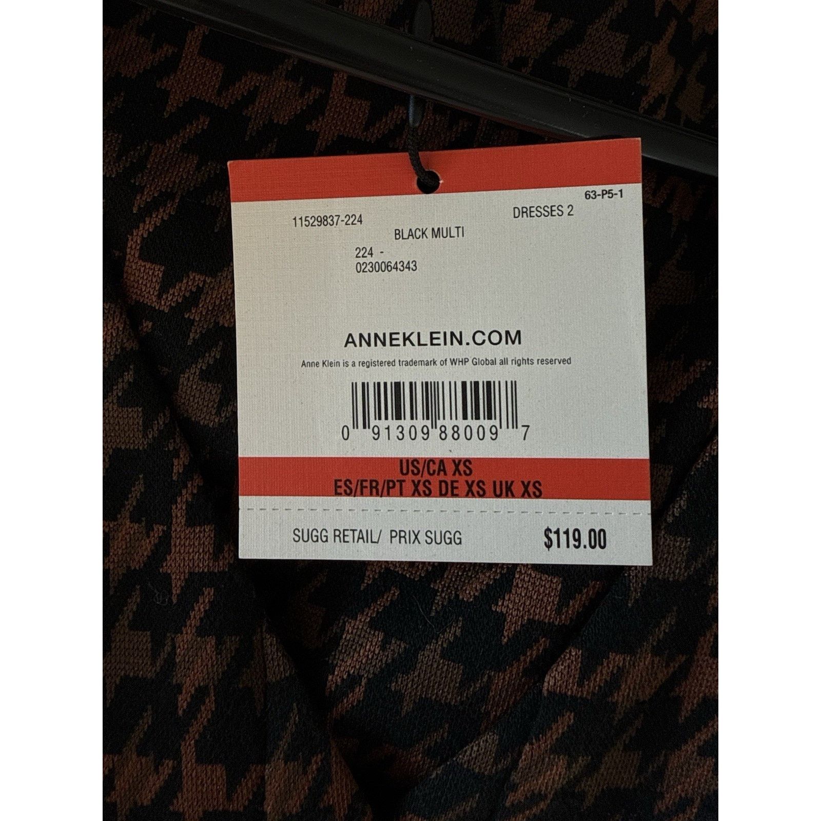 Anne Klein Anne Klein dress Black Multi Houndstooth Gold Buttons XS Size XS / US 0-2 / IT 36-38 - 6 Thumbnail