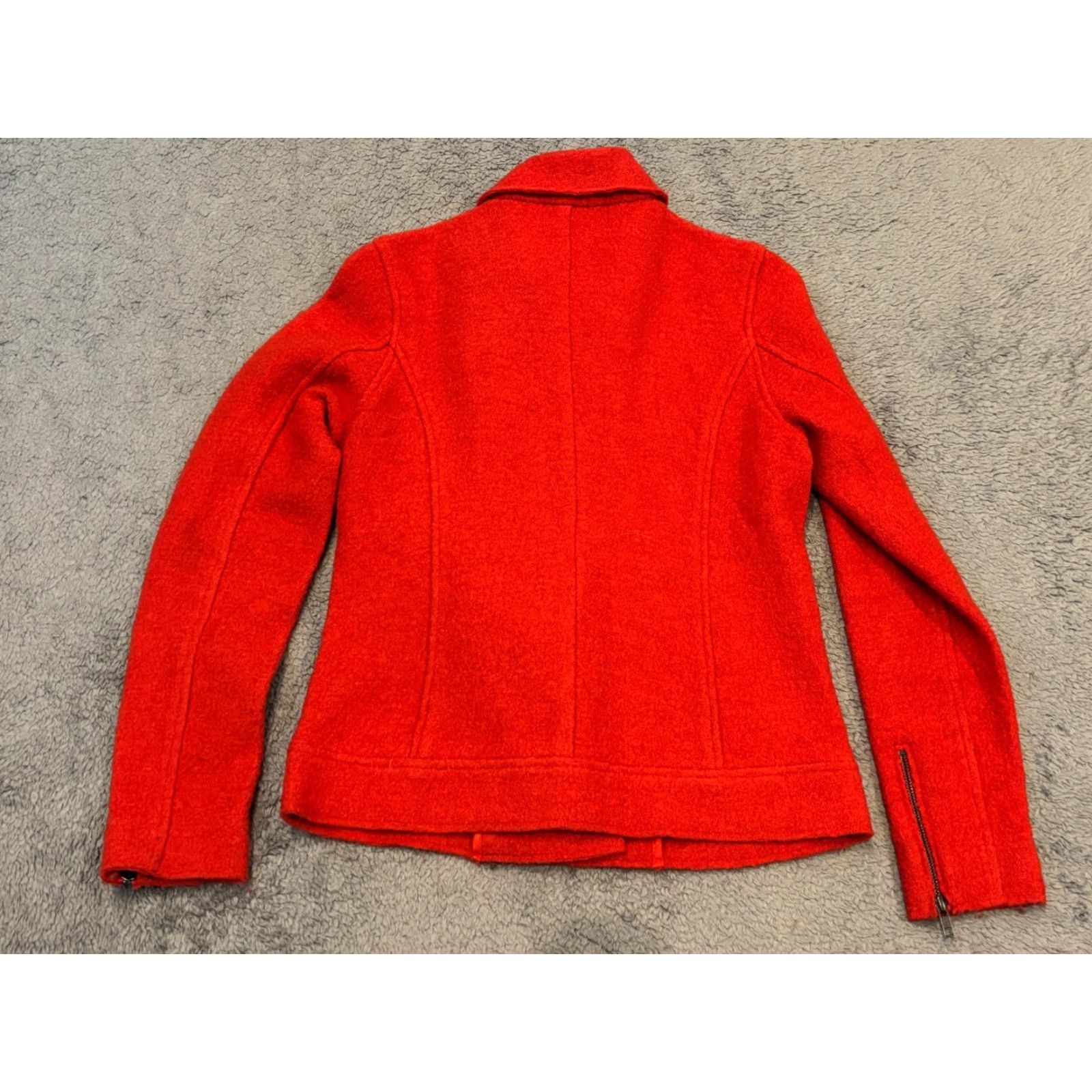 Vintage VINTAGE Tahari Wool Blend Asymmetrical Full Zip Jacket Womens XS Red Long Sleeve Casual Size XS / US 0-2 / IT 36-38 - 5 Thumbnail