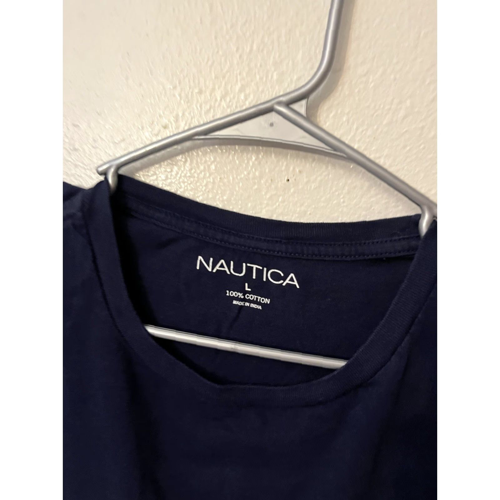 Nautica Nautica Men's Stretch Crew Neck Navy Blue Solid T-Shirts Size Large Size US L / EU 52-54 / 3 - 3 Thumbnail