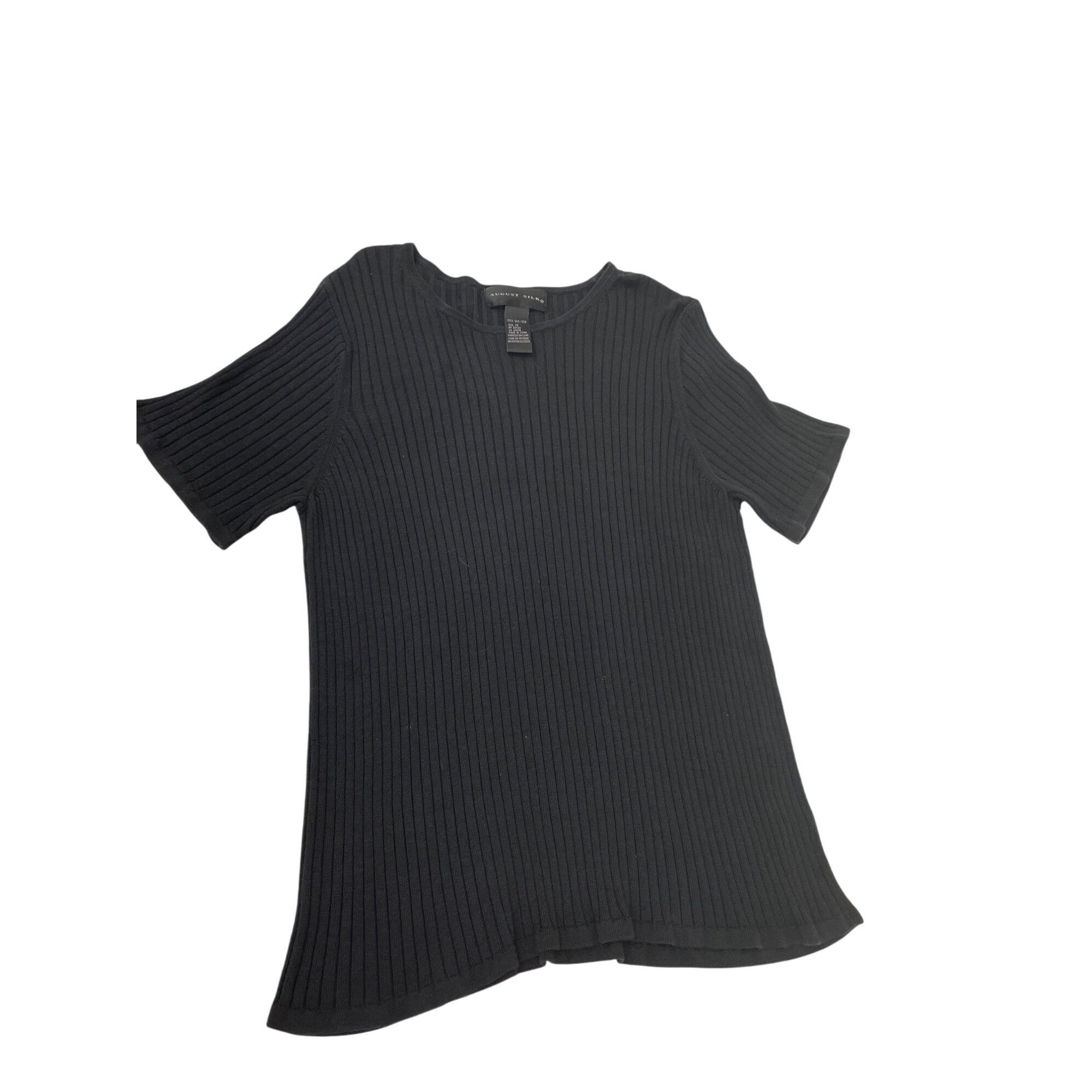 Other August Silk Womens Black Ribbed 100% Silk Crew Neck shirt To Size XL / US 12-14 / IT 48-50 - 8 Thumbnail