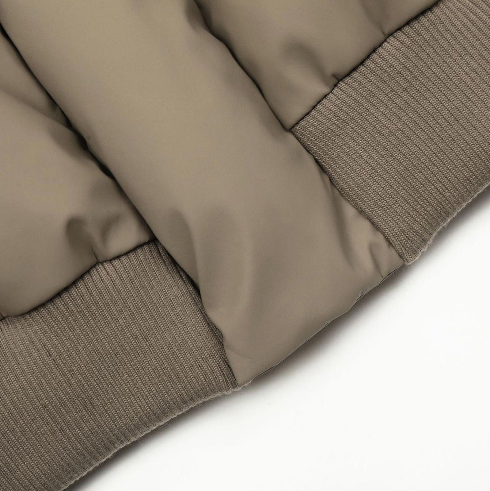 Japanese Brand Taupe Cropped Puffer Jacket, Women's Winter Outerwear Size US M / EU 48-50 / 2 - 4 Thumbnail