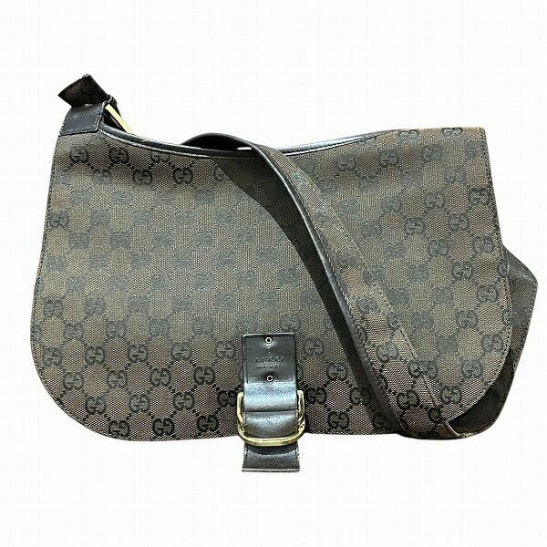 Gucci Gucci GG Canvas Leather Shoulder Bag Leather Shoulder Bag 90665 in Brown, Women's