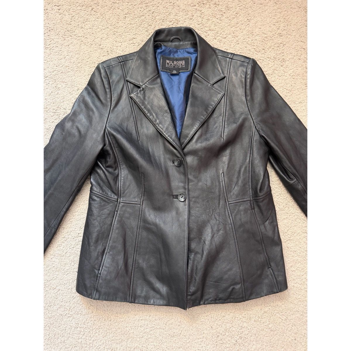 Wilsons Leather WILSONS PELLE STUDIO VINTAGE BLAZER LEATHER JACKET Size XL / US 12-14 / IT 48-50 - 8 Thumbnail
