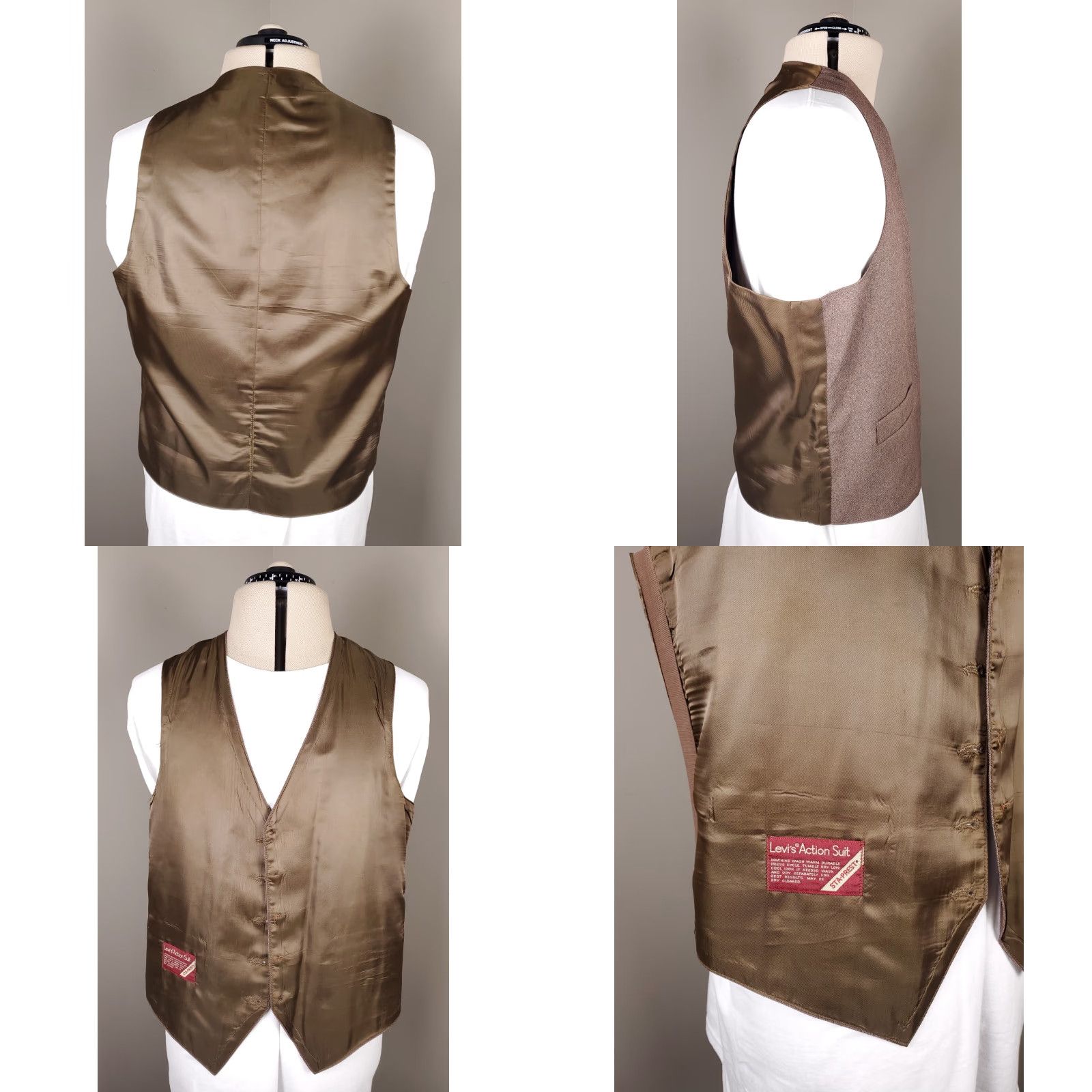 Levi's VINTAGE Levi's VTG 70s 80s Action Suit Brown Blazer Vest Leisure Suit Disco Mens 42R Blazer and Vest only Mens Size 42R - 8 Thumbnail