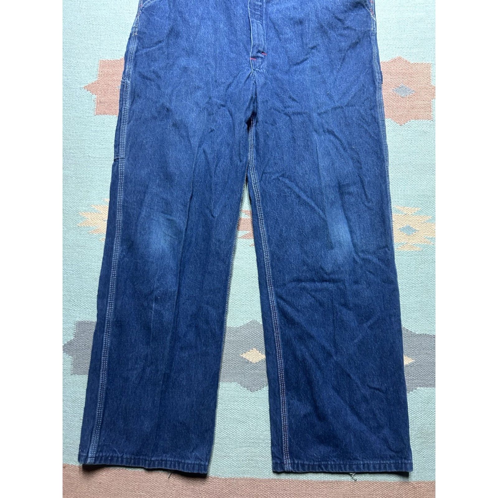 Dickies VINTAGE Dickies Denim Bib Overalls Workwear Farm Dark Blue Jeans Men’s 38x30 Bibs Jeans Denim 38 30 Mens Blue Size US 38 / EU 54 - 2 Thumbnail