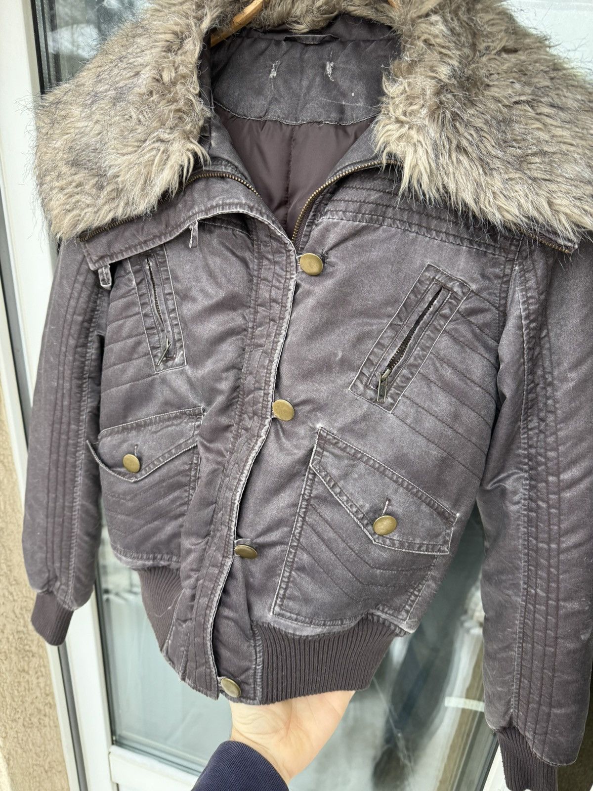 Japanese Brand Vintage 00s Faded Fur Raf Simons Rick Owens Style Jacket Size US S / EU 44-46 / 1 - 5 Thumbnail