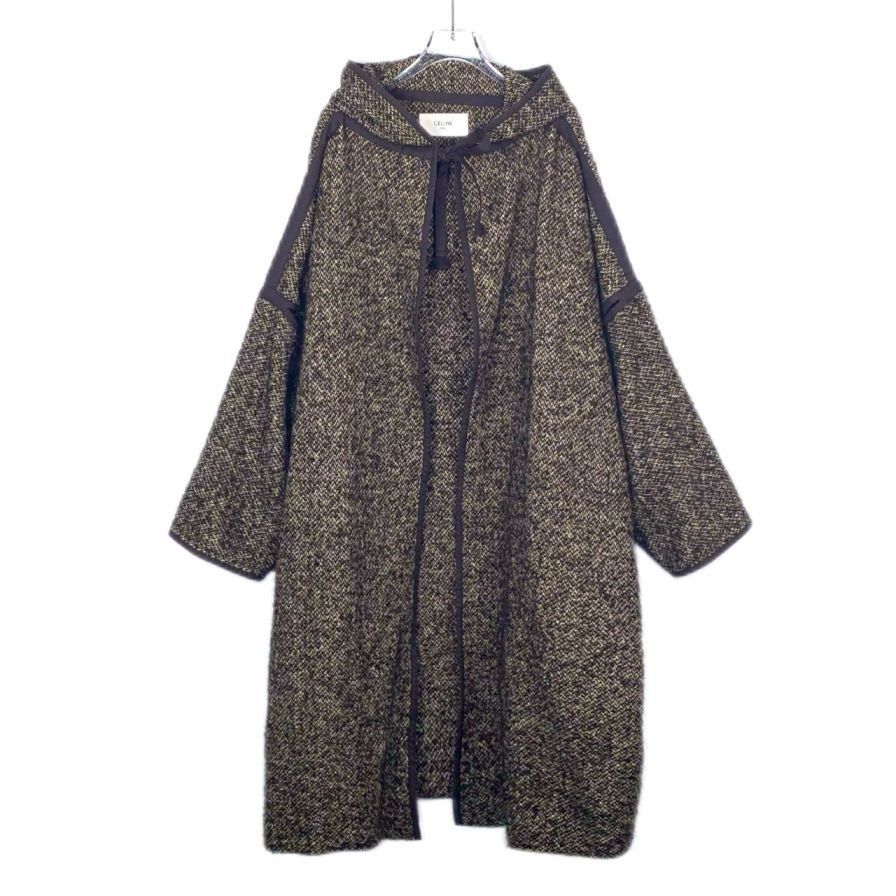 Celine Celine Brown Wool Hooded Cape Coat (Size 38) Size XS / US 0-2 / IT 36-38 - 1 Thumbnail