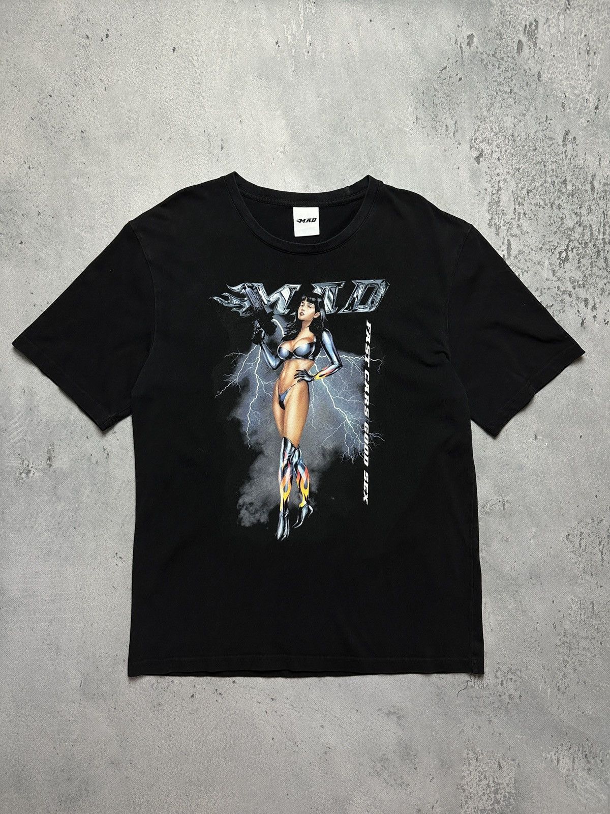 Band Tees MAD Tee Rare Hype Fast Cars Good Sex 3d Racing Rock Band y2k Size US M / EU 48-50 / 2 - 1 Thumbnail