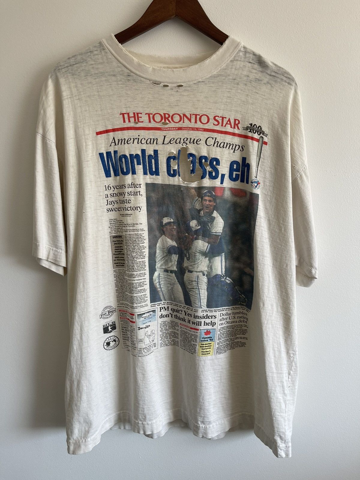 MLB × Vintage Vintage 1992 Toronto Blue Jays T-Shirt Size US XL / EU 56 / 4 - 1 Thumbnail