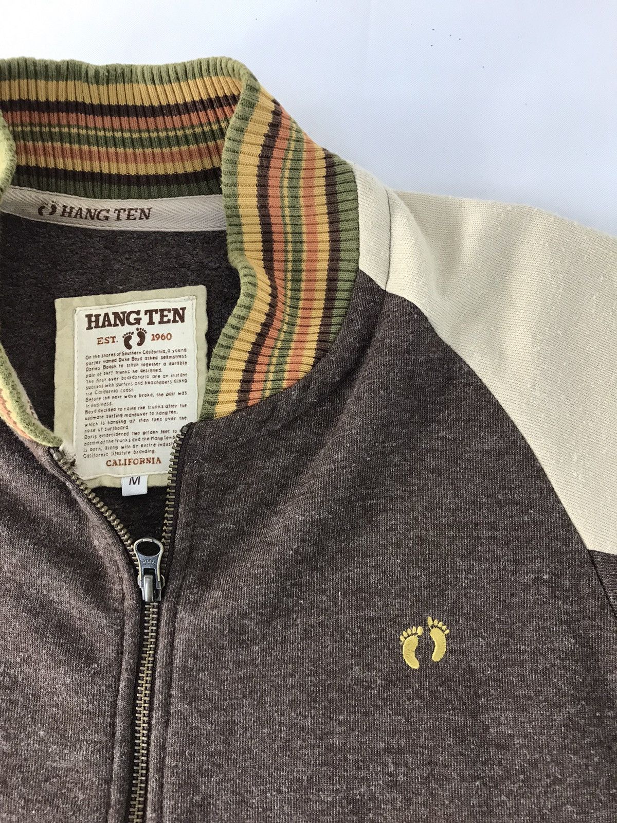 Hang Ten × Vintage Vintage Sweater Hang Ten Two Tones Colour Zipper Design Size US M / EU 48-50 / 2 - 4 Thumbnail