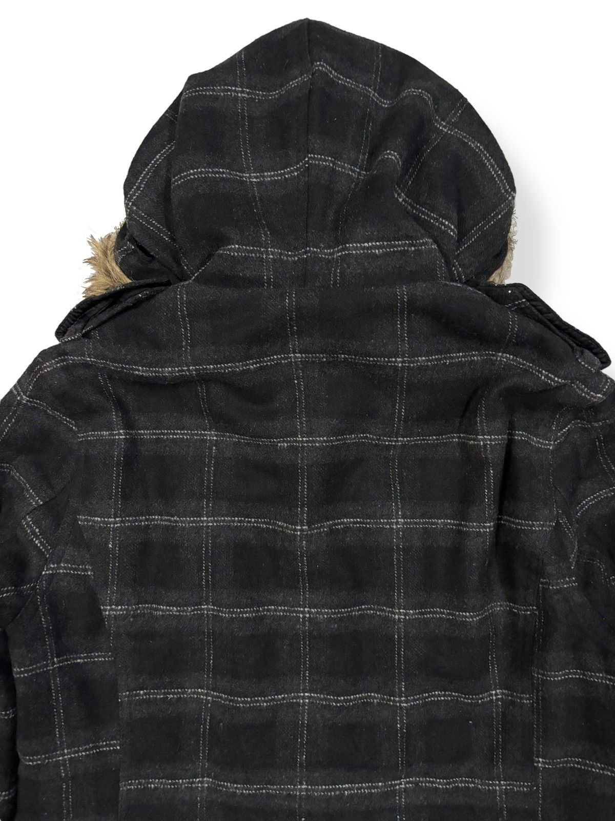 If Six Was Nine In The Attic Plaid Multi-pockets Faux Fur Hooded Punk Jacket Size US S / EU 44-46 / 1 - 13 Thumbnail