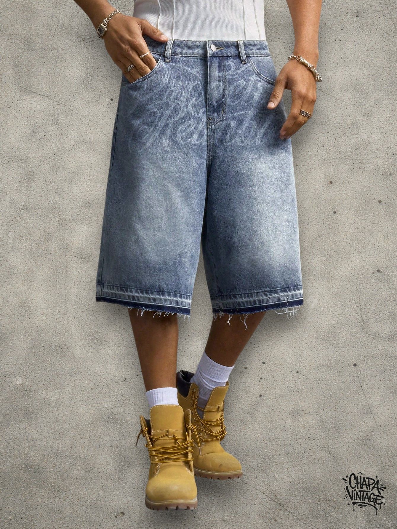 Vintage Washed jeans shorts Size US 32 / EU 48 - 2 Thumbnail