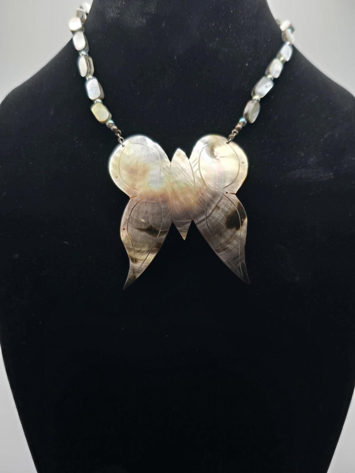 Other Vintage Miriam Haskell Butterfly Necklace – Carved MOP Size ONE SIZE - 1 Thumbnail