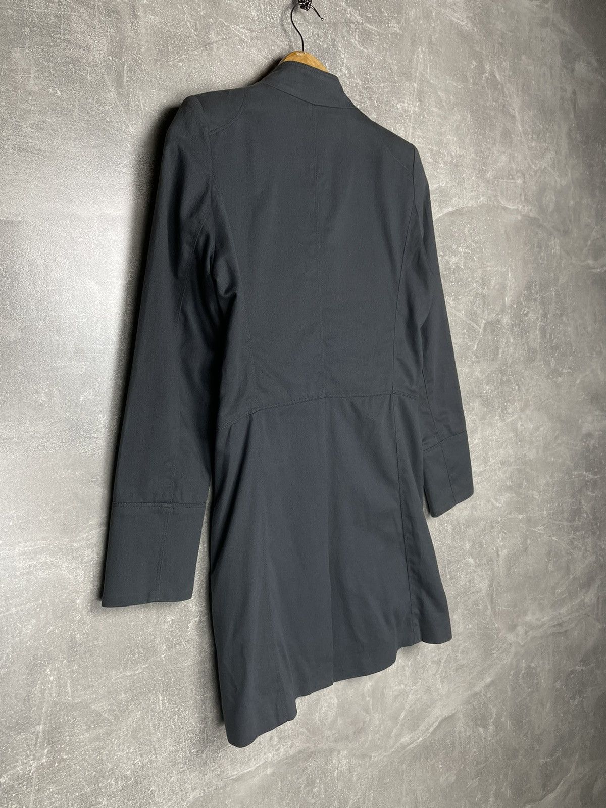 Sandro Sandro Blue Cotton Colarless Blazer Cape Coat Jacket Size XS / US 0-2 / IT 36-38 - 7 Thumbnail