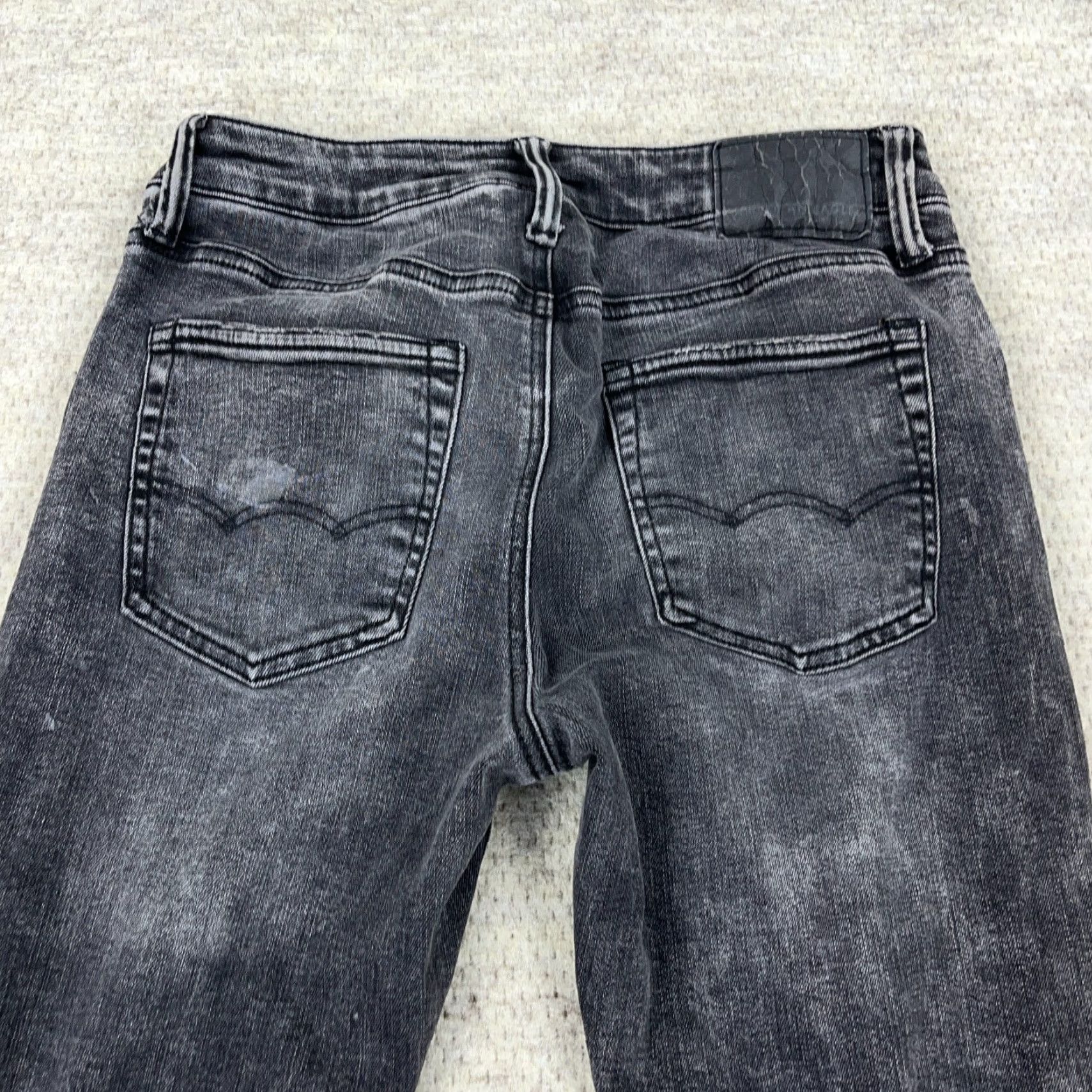 American Eagle Outfitters American Eagle Jeans Men 31x32 Slim Fit Straight Black Distressed Charcoal Wash 5-Pocket Denim Slim Modern Mens Size US 31 - 3 Thumbnail