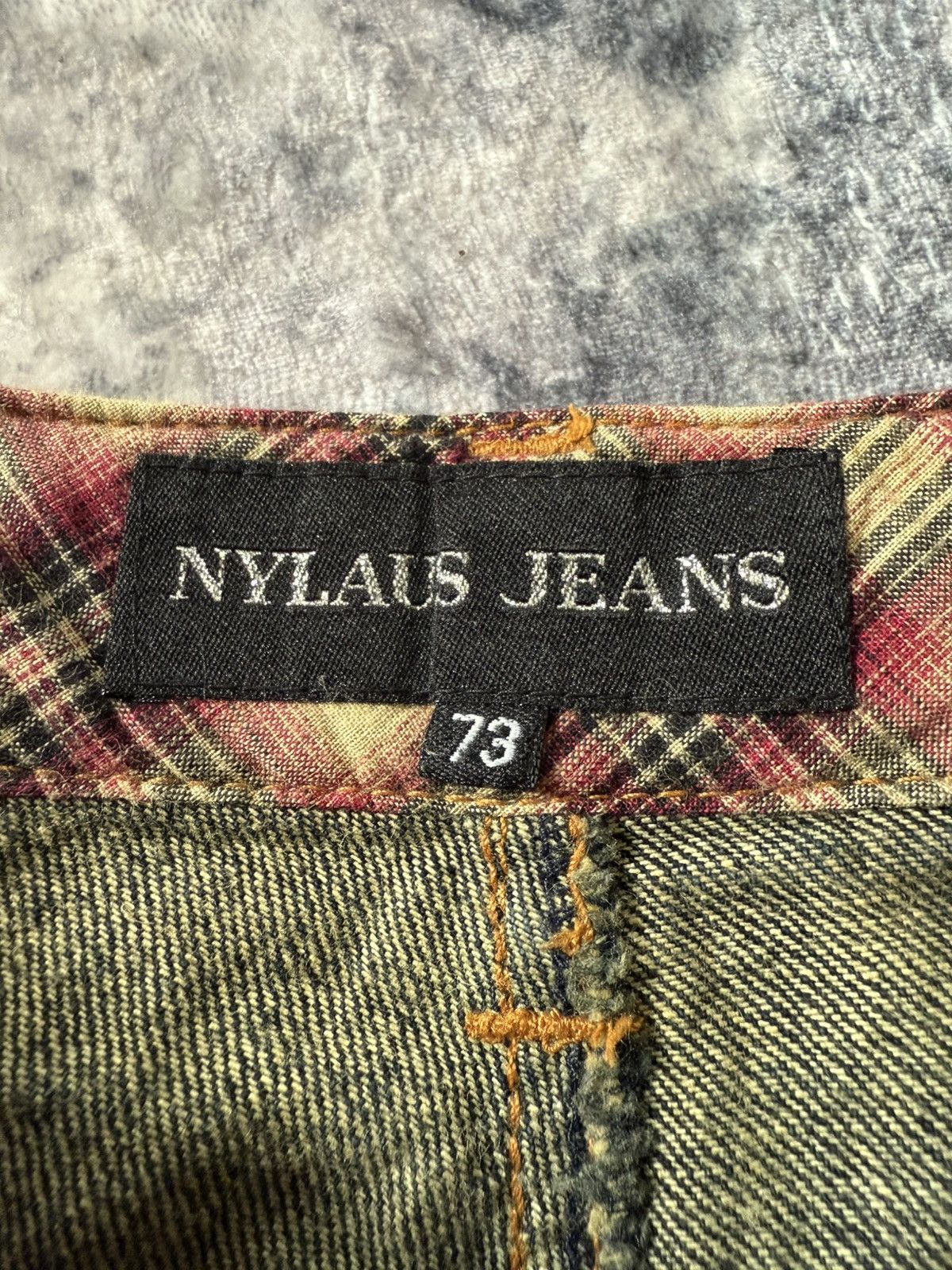 Hysteric Glamour Nylaus Japan Double Waist Cracked Shadow Wash Edgy Jeans Size US 29 - 21 Thumbnail