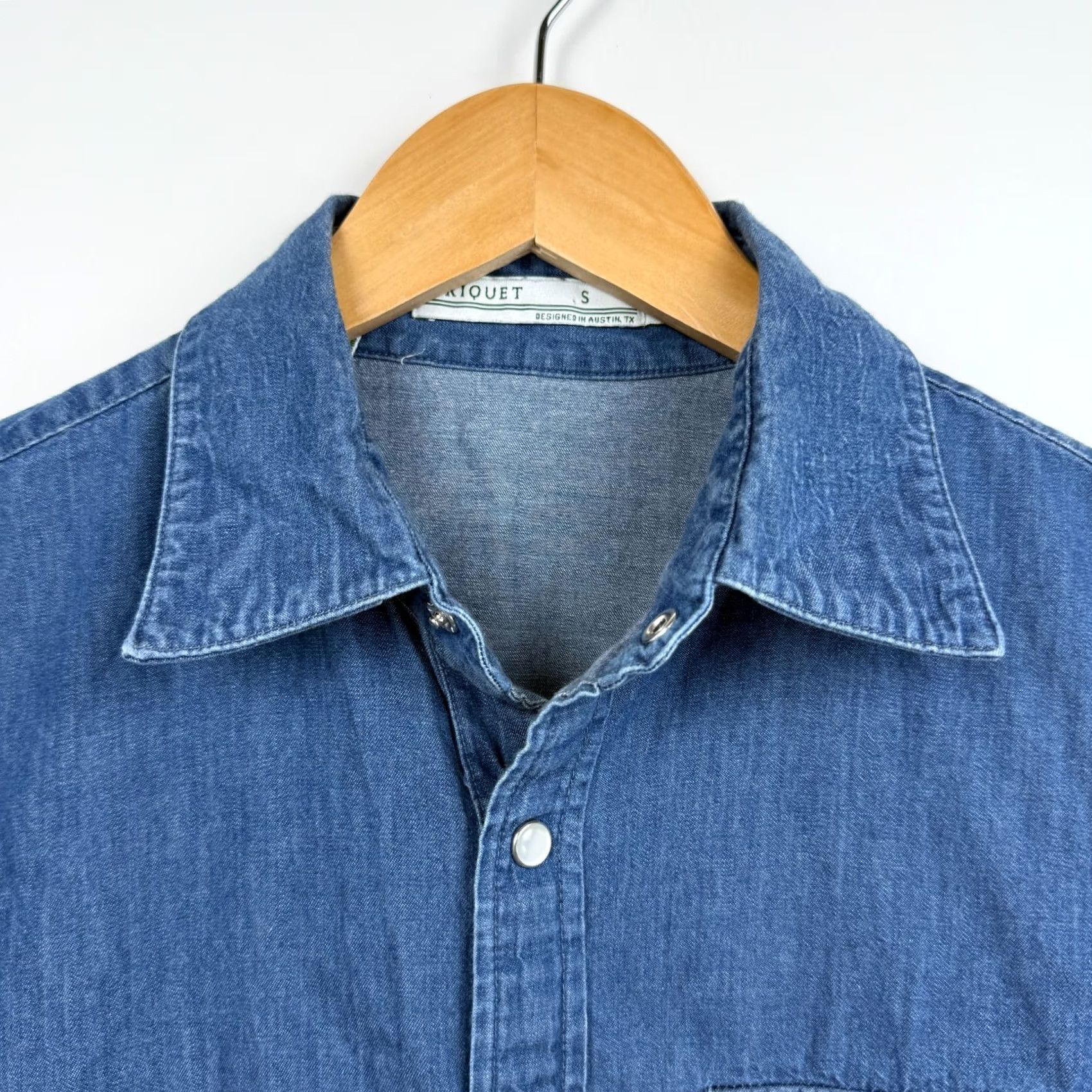 Vintage VINTAGE Criquet Shirt Mens S Blue Denim Western 90s Collared Button-Up Snap Chest 38 Regular Riot Pocket Mens Size US S / EU 44-46 / 1 - 6 Thumbnail