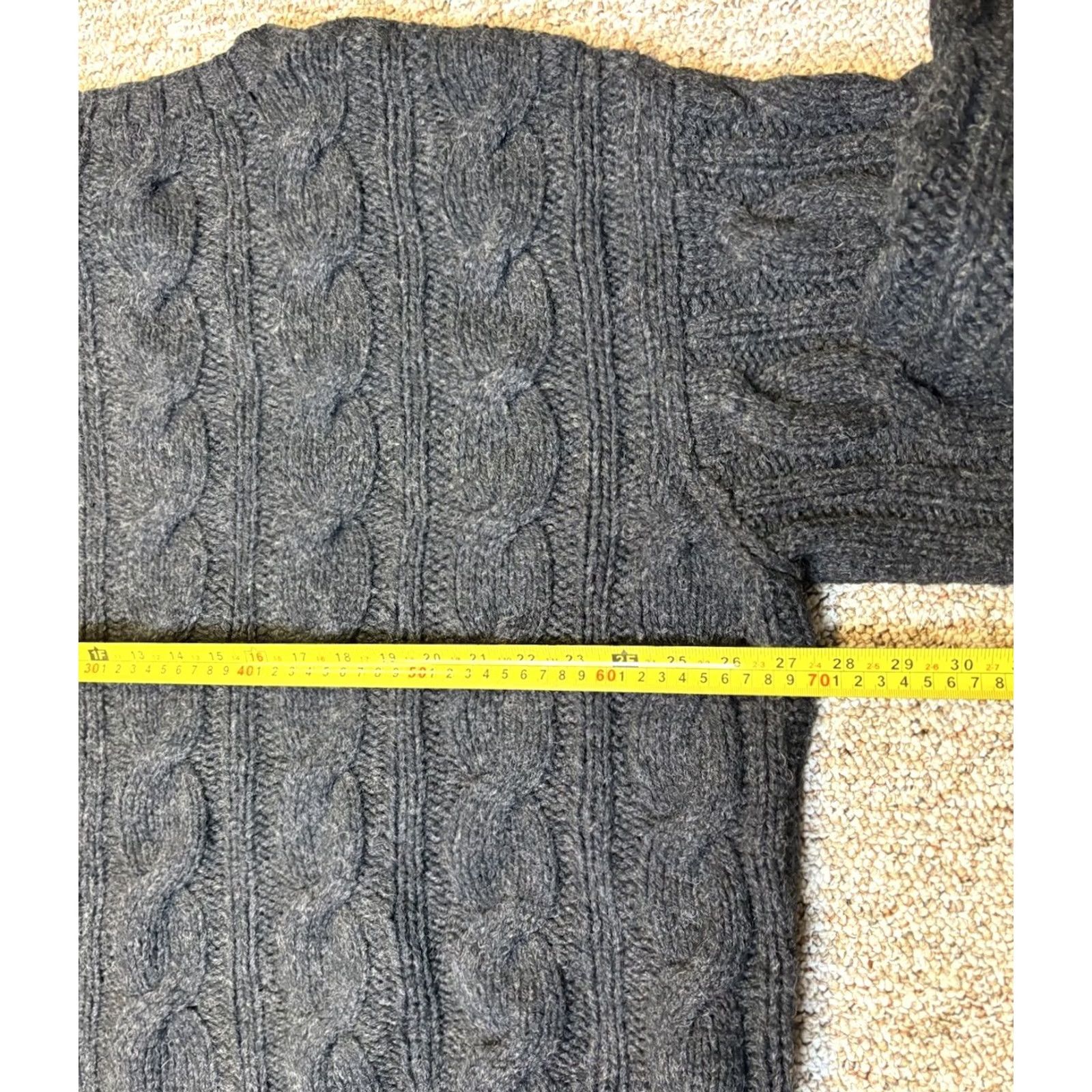 J.Crew VINTAGE J.CREW Sweater Pullover Crew Neck Fisherman Cable Knit 100% Wool Men’s XL Gray Relaxed Classic Knitwear Size US XL / EU 56 / 4 - 5 Thumbnail