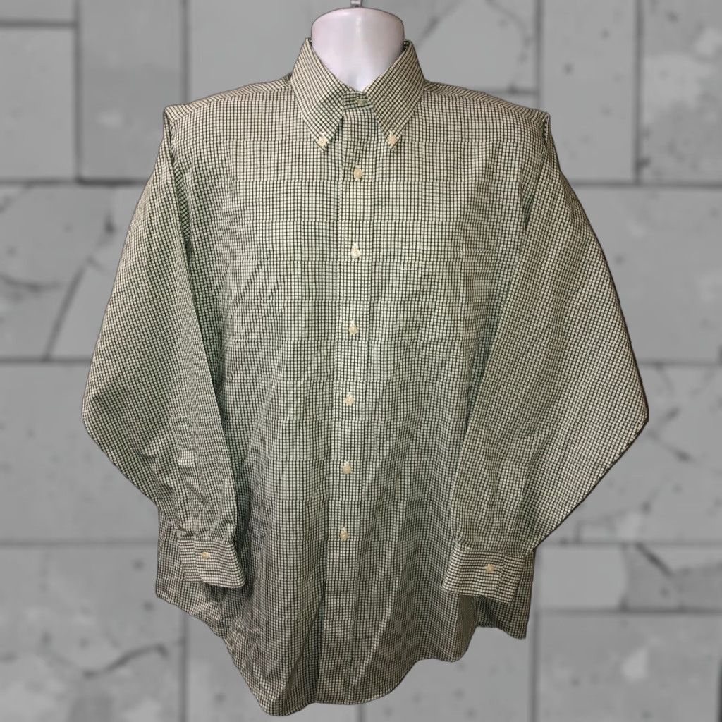 Brooks Brothers Brooks Brothers Mens Dress Shirt Long Sleeve Green Plaid Non-Iron Size 16 Size US L / EU 52-54 / 3 - 1 Thumbnail