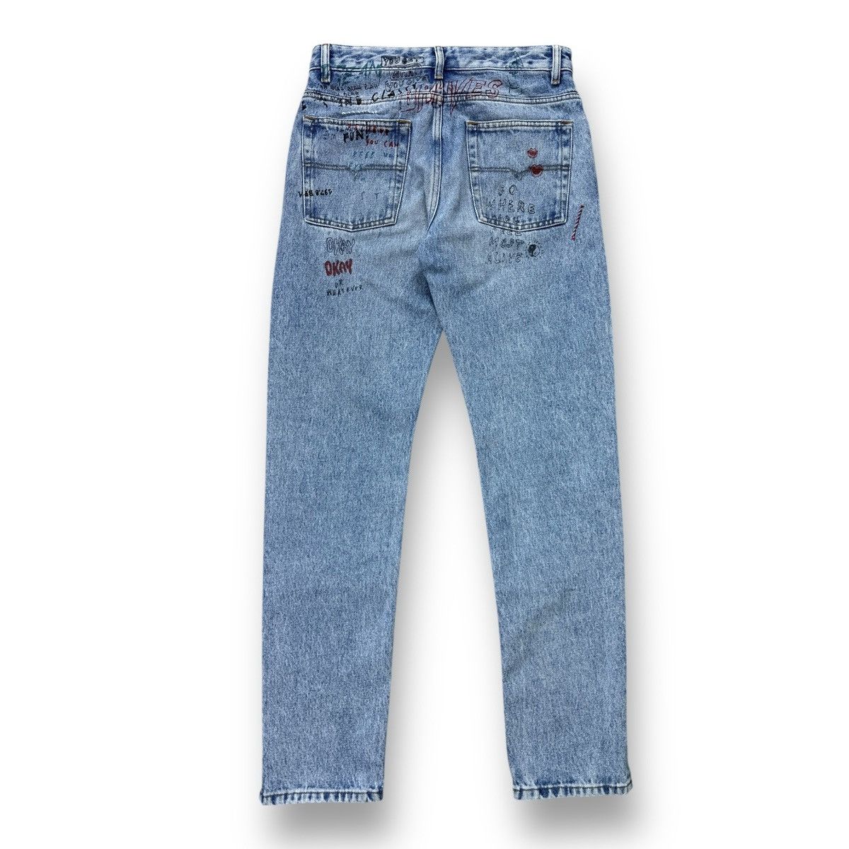 Diesel Diesel Neekhol Graffiti Print Women’s Jeans Blue Denim Pants Size 27" / US 4 / IT 40 - 15 Thumbnail