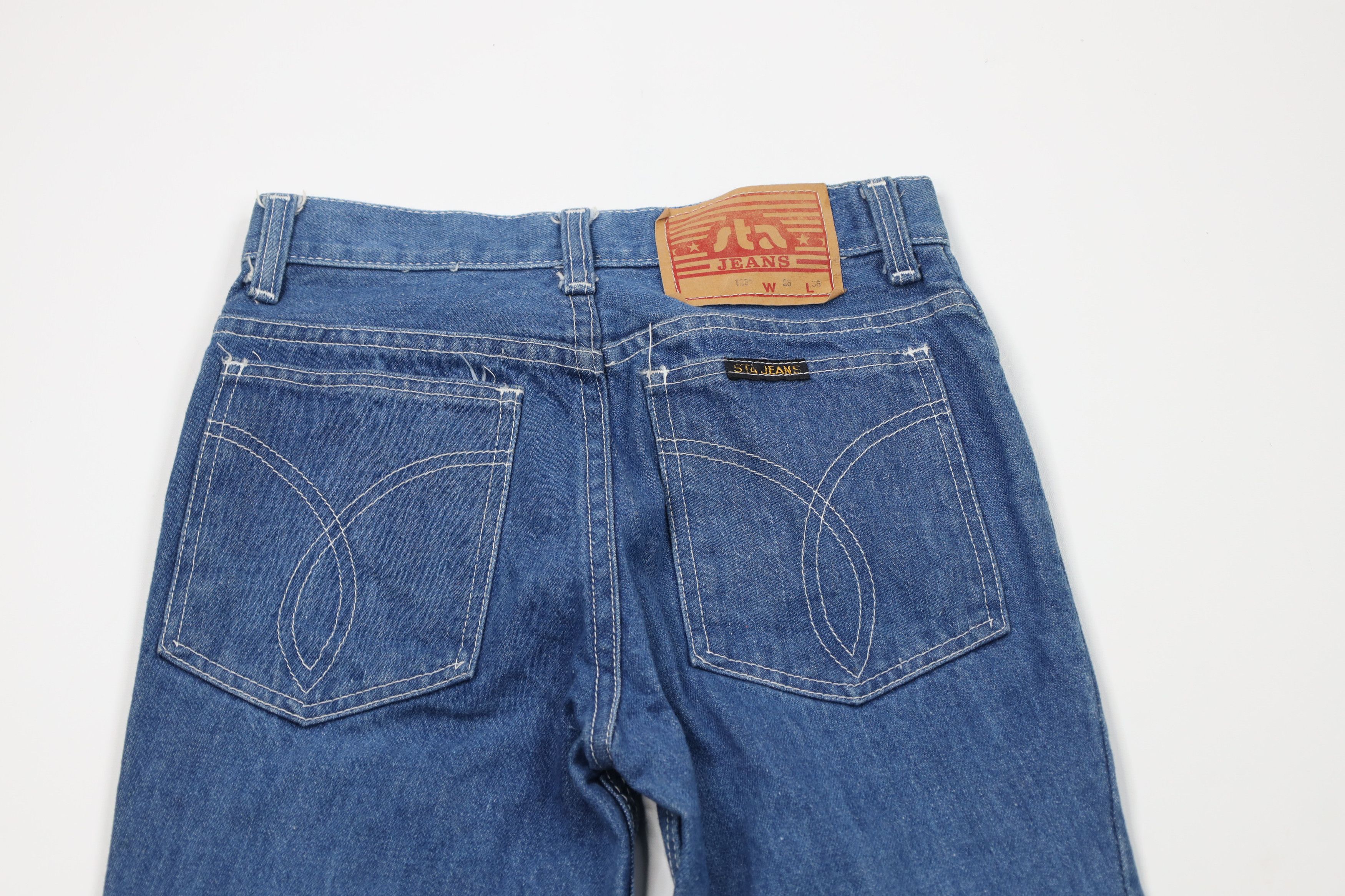 Vintage Vintage 70s Streetwear Flared Wide Leg Denim Jeans Blue Size 26" / US 2 / IT 38 - 12 Thumbnail