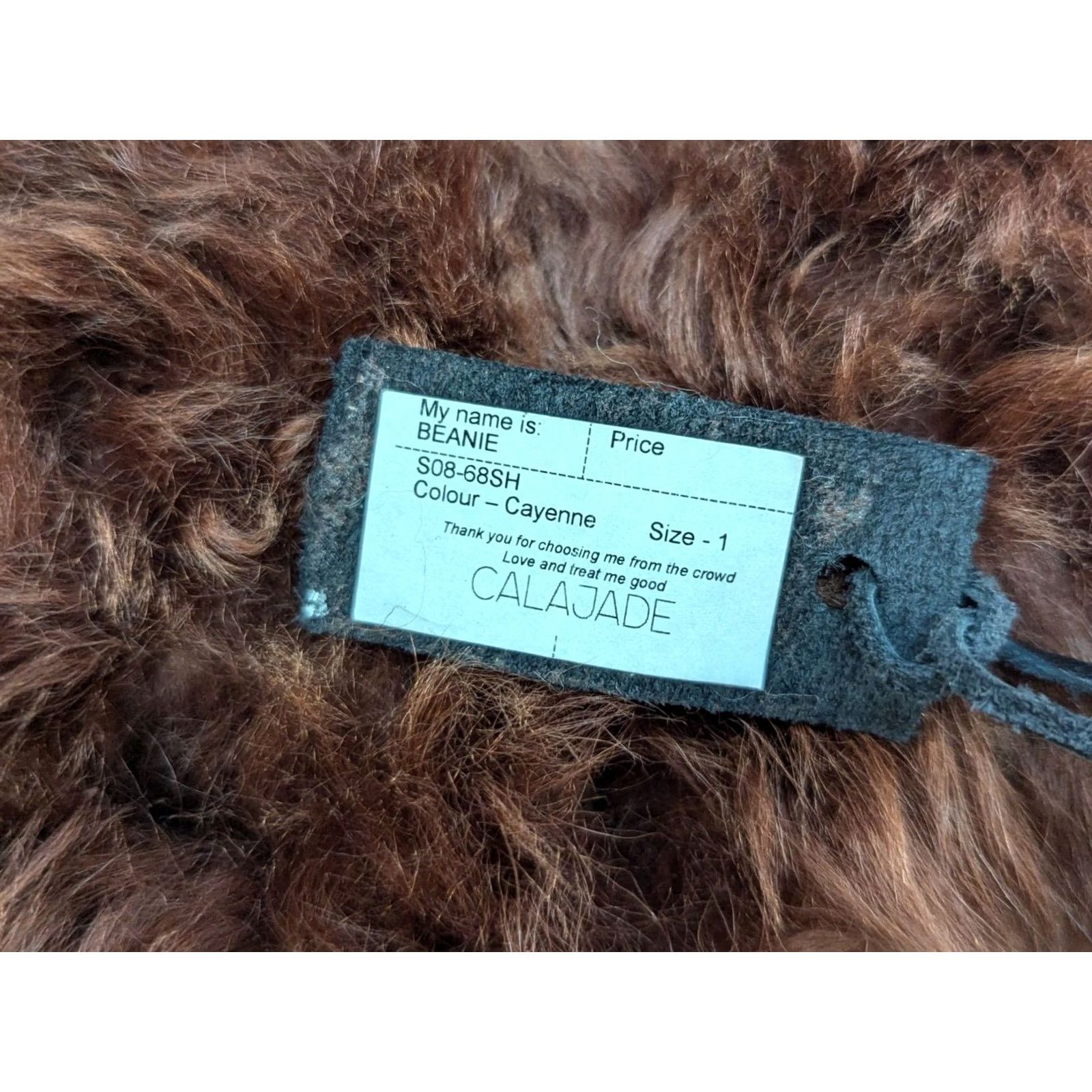 Vintage CALA JADE Beanie Hat One Size Fur Leather Brown Womens Ladies Classic Solid Knit Cap - Vintage: No Size ONE SIZE - 3 Thumbnail
