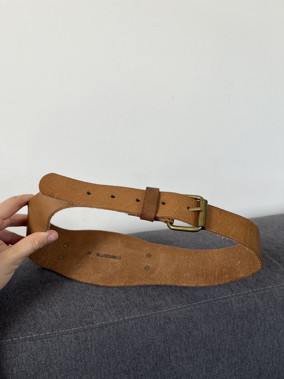 Cowboy Equipment × Vintage Vintage Aztec Mayan Leather Wide Belt Malachite Gemstone Size ONE SIZE - 9 Thumbnail