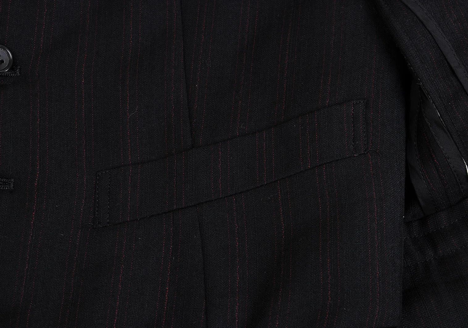 Comme des Garcons Homme Plus Layered Stripe Jacket in Black and Red, Size XS Size US XS / EU 42 / 0 - 15 Thumbnail