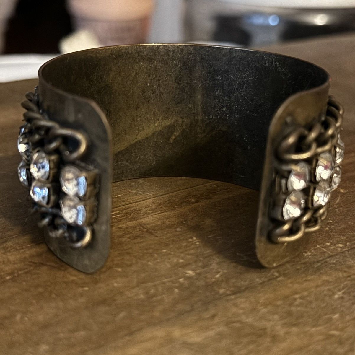 Other Chunky bronze chains and rhinestones cuff bangle bracelet Size ONE SIZE - 5 Thumbnail