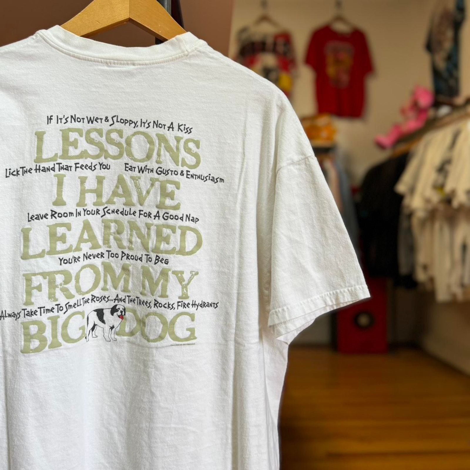 Big Dogs × Vintage Vintage 90s Big Dogs Lessons I Learned Animal T-Shirt Size US L / EU 52-54 / 3 - 1 Thumbnail